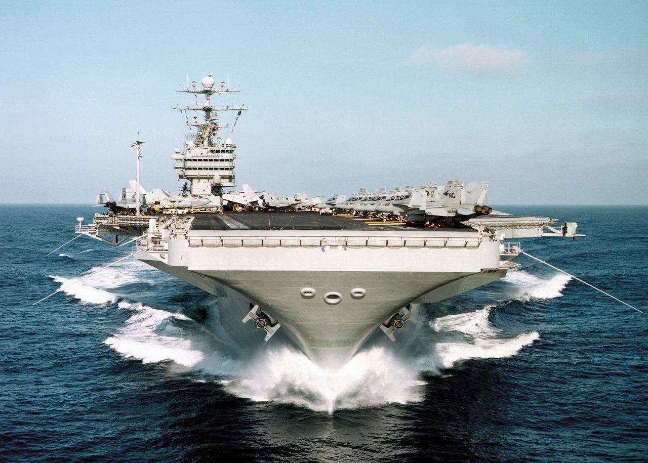 How high is an aircraft carrier deck from the water? 