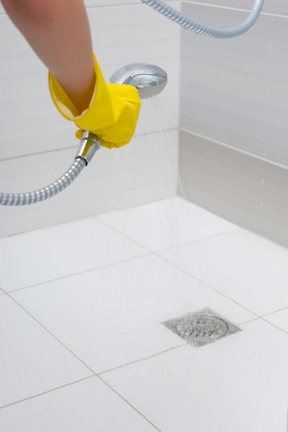 How high should a shower drain be from the floor? 