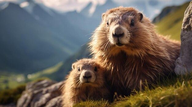 How long do baby groundhogs stay with their mom? 