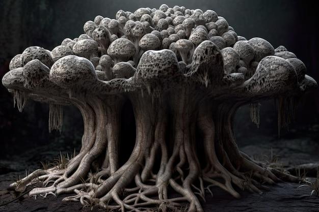 What acid dissolves tree roots? 
