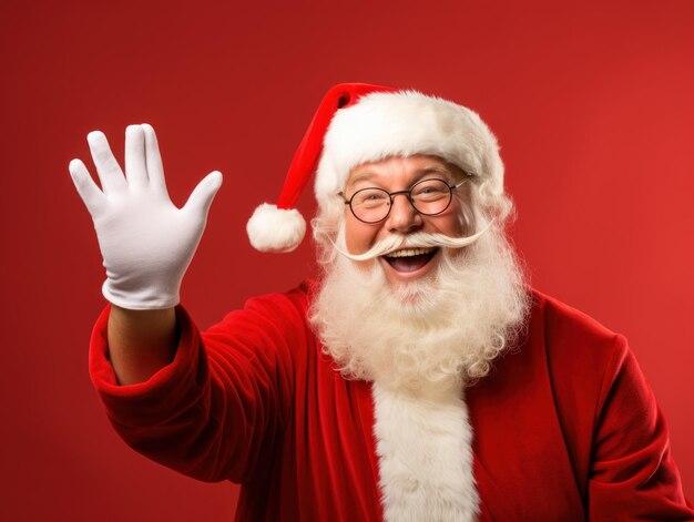 What color is Santa Claus's gloves? 