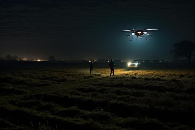 What do government drones look like at night 