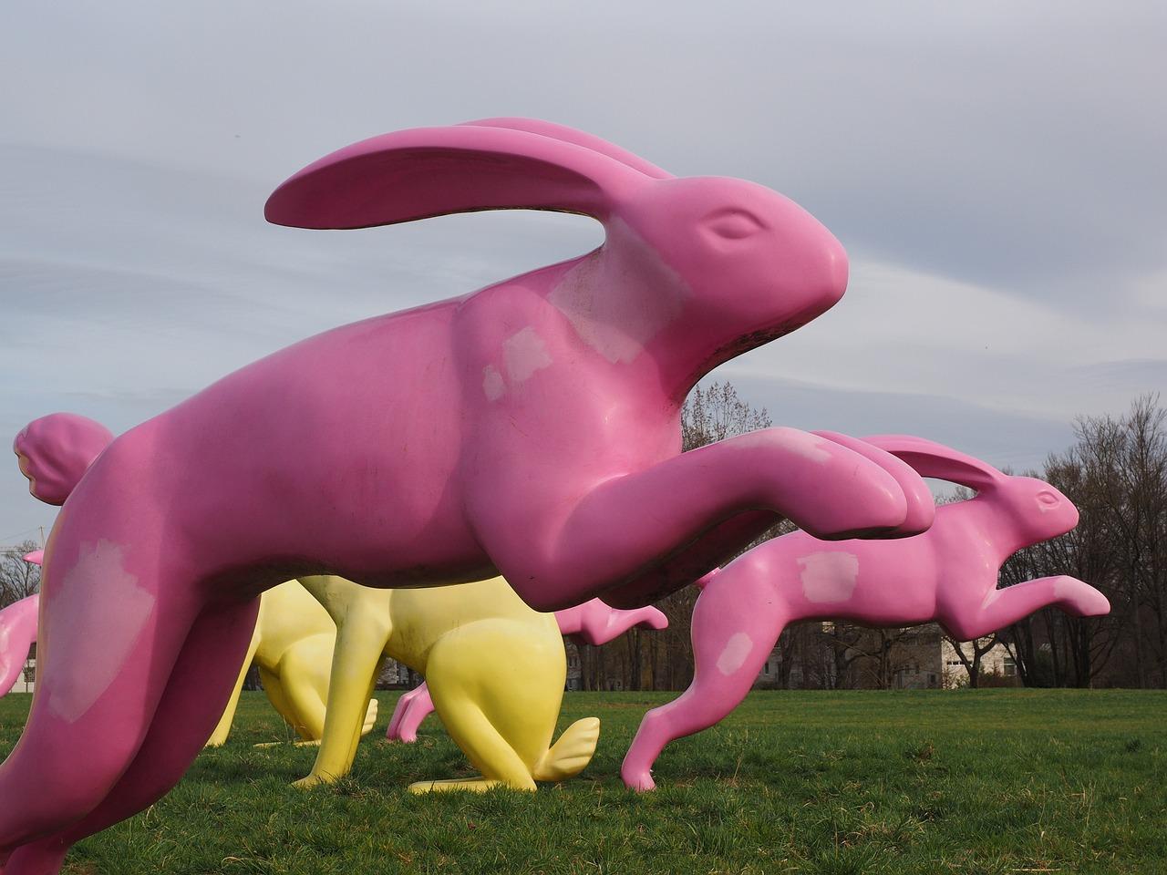 Is the giant pink bunny real 