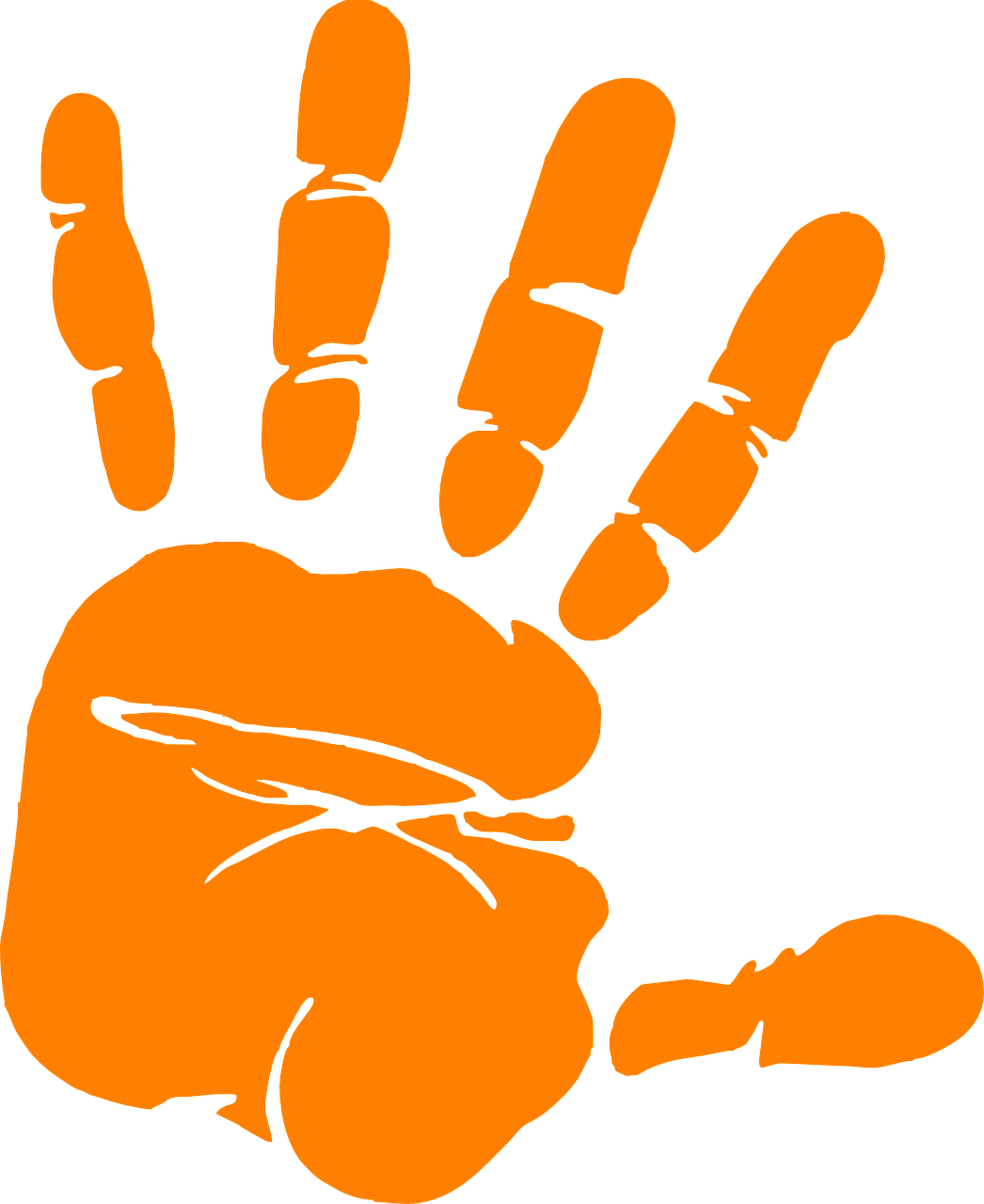 What does an orange handprint mean 