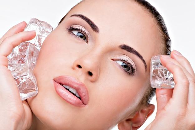 Why do models put ice on their face 